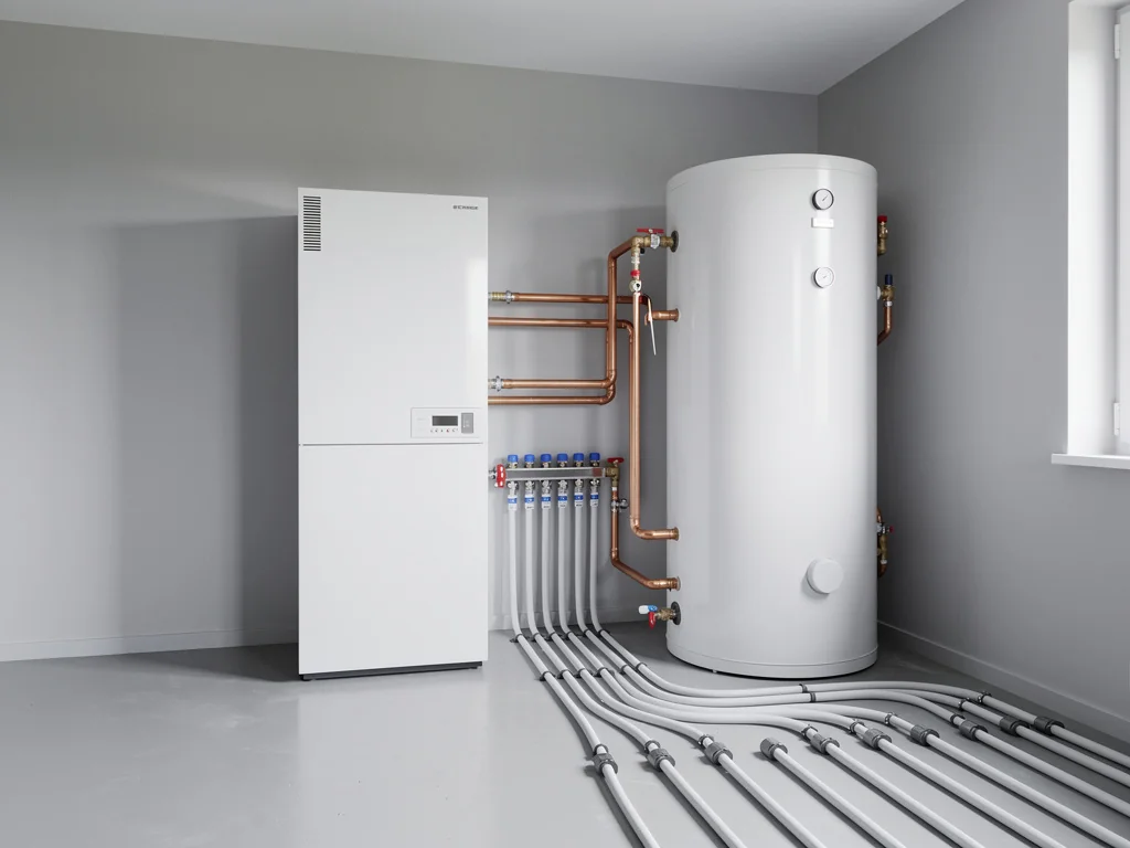 Module intérieur de pompe à chaleur et ballon tampon pour plancher chauffant